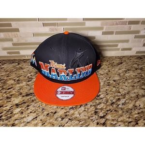 Miami Marlins hat cap New Era 9Fifty MLB Baseball Florida Adjustable Snapback